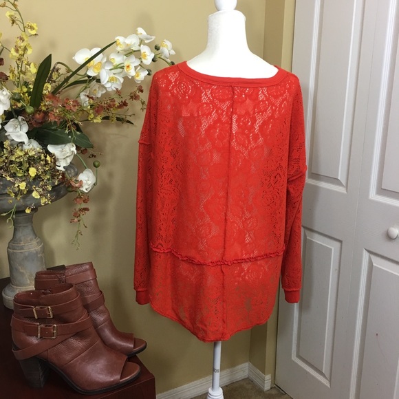 NWT FREE PEOPLE NOT COLD IN THIS LONG SLEEVE SHEER KNIT TOP Boho Chic Romantic - Picture 4 of 8